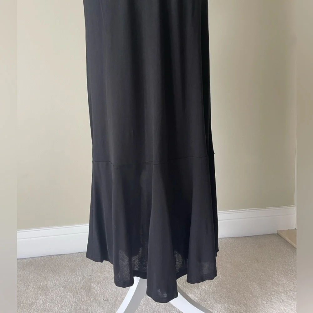 GO COUTURE Women’s Faux Black Wrap Midi Skirt NWOT Size Large